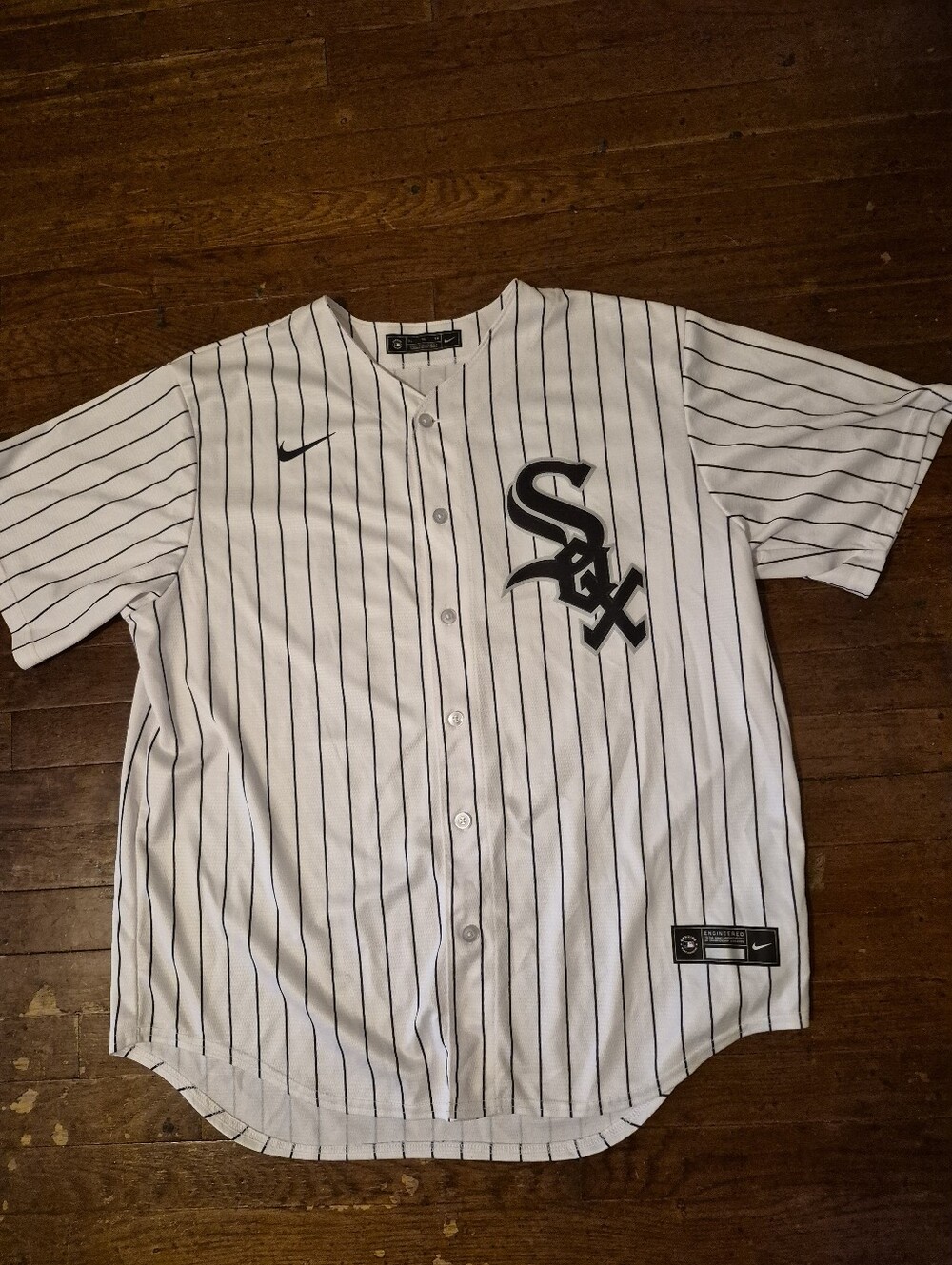 Chicago White Sox Jimenez White Nike  Pinstripe Baseball Jersey Mens Sz XL
